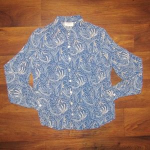 Liz Claiborne paisley print Blue Shirt Size Medium
